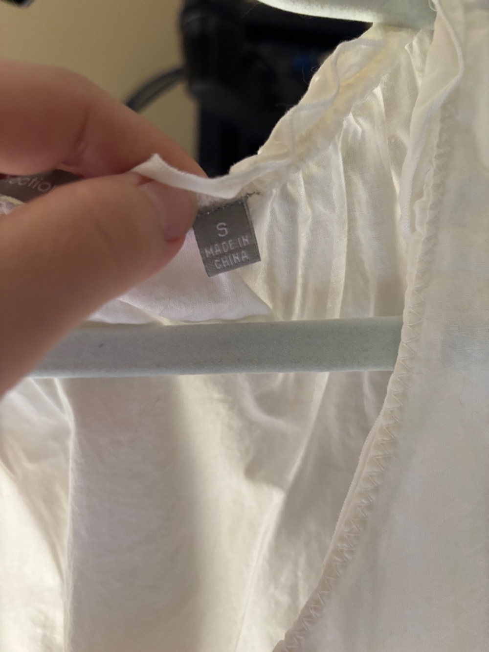 NY Collection White Short Sleeve Ruffle-Front Blouse - Picture 8 of 8